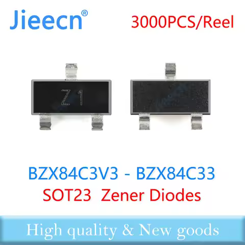 Jieecn 3000PCS SOT23 0.35W BZX84C3V3 - BZX84C33 Zener Diodes Diode BZX84C 3.3V 3.6V 3.9V 4.3V 4.7V 5