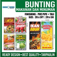 READY DESIGN | BUNTING VARIASI MAKANAN DAN MINUMAN | NASI LEMAK | NASI AYAM | AYAM GUNTING