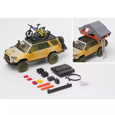 GCD Diecast 1:64 Scale 4 Runner Off-road Modified Version with Accessories Alloy Simulation Car Mode