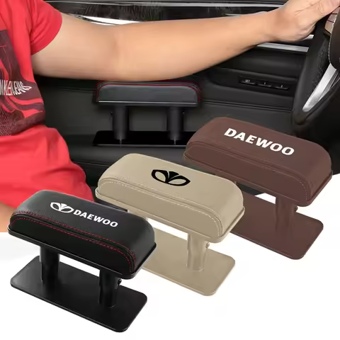 For Daewoo Matiz Nexia Lanos Kalos Gentra Nubira PU Leather Car Door Ergonomic Armrests Heightening 