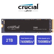 SSD Crucial T500 Up to 7 400/7 000mb/s PCIe Gen4 NVMe M.2 Internal Gaming