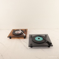 Entrance Wine Cabinet Decorations Crafts Crystal Record Record Player European Style Model Room Deco