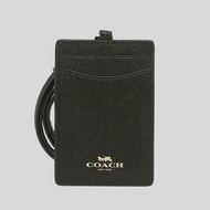 Coach ID Lanyard In Crossgrain leather Black 57311