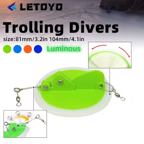 LETOYO Luminous Trolling Diver Dipsy Diver Fishing Deep Diver For Trolling Fishing Tackle For Saltwa