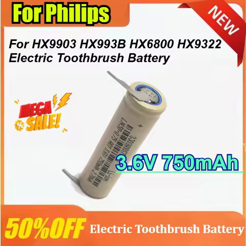 3.6V 750mAh Battery for Philips HX9903 HX993B HX6800 HX9322 HX9330 HX9340 HX9350 HX9360 HX9372 Elect