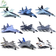SHANLIN Fighter Aircraft Toy, Diecast Pullback & Go Aviao Plane Model, Cake Topper with Light Sound 