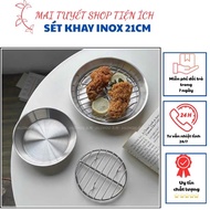 21cm stainless steel griddle tray (nice type), used to drain oil, used in ovens, oil-free fryers Com