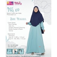 Gamis Sarimbit Syar'i Nibras Terbaru 2020 NS 69 Biru Niagara/Plum