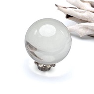 琥吟。水晶球 擺件 療癒 招財 能量 l 黃水晶球 有色帶 有藍針 l