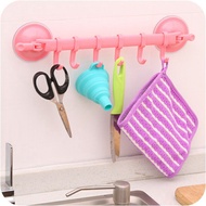 JC Acc Hanging Rack 6 Hooks Bathroom Towel Hanger Plastic Hanging Rack Hook