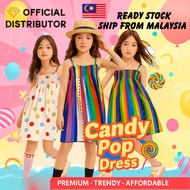 Girls Kids Aloha Summer Striped Strap Dress | Gaun Budak Perempuan Bertali Jalur Aloha Hawaii