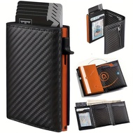 Fashion Pop-up Wallet Aluminum Credit Card Holder RFID Blocking Metal Bank Card Holder Coin Bag B420