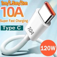 สายชาร์จ 10A 120W USB Type C สายชาร์จเร็วสุดสำหรับ สายชาร์จเร็ว Huawei Mate 40 P40 P50 Xiaomi Samsun