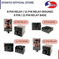 8 PIN RELAY / 11 PIN RELAY AND 8 PIN RELAY BASE / 11 PIN RELAY BASE FOR ELECTRONICS COMPONENTS / PAR