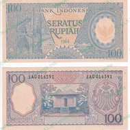 Uang Kuno 100 Rupiah 1964 Seri Pekerja Biru UNC GRESS