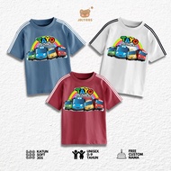 Jolly Kids Children's T-Shirt Tops Ages 1-9 Years Girls Boys RAINBOW STRIP BUS Girls Boys