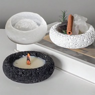 Hộp lưu trữ đá không gian tròn DIY Gạt tàn thuốc lá Khuôn đất'sét thạch cao Khuôn nhựa kết cấu đá Nế