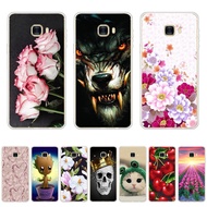 A8-Flowers theme soft CPU Silicone Printing Anti-fall Back CoverIphone For Samsung Galaxy c5/c5 pro/c7/c7 pro/c9 pro