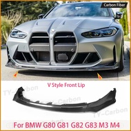 For BMW 3 Series 4 Series G80 G81 G82 G83 M3 M4 Real Carbon Fiber Front Lip  V BodyKit Bumper Splitt