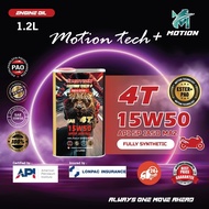 MOTION 4T ESTER + PAO 15w50 API SP JASO MA2 1.2L Fully Synthetic Motorcycle Engine Oil Minyak Hitam