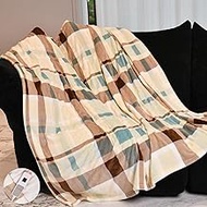 MERRYLIFE Heated Blanket Cozy Electric Blanket with 4 Heating Levels&8 Hours Auto Off Overheat Prote