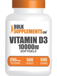 BulkSupplements.com Vitamin D3 10000IU Softgels - Cholecalciferol, D3 Supplement, Vitamin D 10000 IU