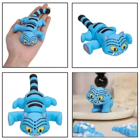 3D Printed Hot Kpop Demon Hunters Band Flexi Derpy Figurine Toys Anime Movie Derpy Tiger Collection 