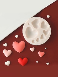 1入組愛心形狀矽膠烘烤矽膠模具適用於肥皂軟糖蛋糕裝飾