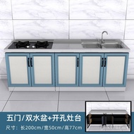 Stove Cabinet Stainless Steel White Cabinet Kitchen Modern Simple Cabinet Sink 2m Combination Integr