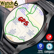 นาฬิกาอัจฉริยะสำหรับ Samsung Galaxy WATCH 6 2024, ใหม่ GPS ติดตามสำหรับผู้ชาย AMOLED แสดงอุณหภูมิร่างกายนาฬิกาพูดคุย BT
