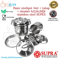 Supra steamer 4 in 1 + stainless steel lid large steamer stock Pot + Steamer / Steamer Pot Set 8/ 12