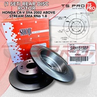 (1 Set) Honda CR-V S9A 2002 Above Stream SMA RN6 1.8 Shoji Rear Disc Rotor SRH1515