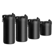 4PCS Camera Case Lens Pouch Set Lens Case Small Medium Large and Extra Large for DSLR Camera Lens Bag Pouch Shockproof