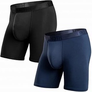 Men's Classic Icon 3-D Pouch Boxer Briefs - Breathable, Anti-Chafing, Ultra-soft, No-Roll Waistband,