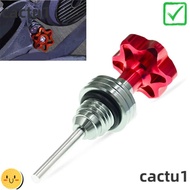 CACTU Oil Filler Cap, Level Gauge Aluminum Motorcycle Engine Oil Dipstick, Universal Filler Cap Engi