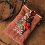 壹染指原創 | 棉麻 全手縫 山楂 斜挎 收納 小布包 | 客制