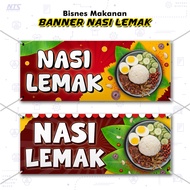 ✨READY DESIGN✨ BANNER NASI LEMAK - PENIAGA KEDAI / GERAI / MAKANAN / KHEMAH / PASAR MALAM / BAZAAR (