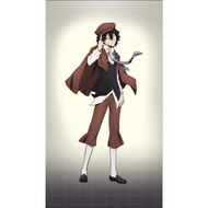 Preloved ranpo edagawa bungou stray dogs bsd costume dark brown mocca tie pants robe hat culottes