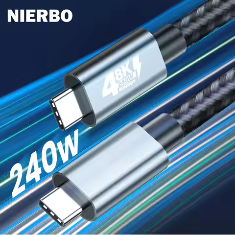 NIERBO USB C Cable Male to Male USB 4.0 240W 40Gbps Type C Thunderbolt 4 Cable 8K@60hz Video Super-F