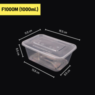 (แบบยกลัง 300 ชิ้น/ลัง) กล่องใส่อาหาร กล่องพลาสติก พร้อมฝาแยกกล่องสีใส ทำจากวัสดุ PP แบบลัง F500ml.