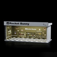 BANZU Phiên bản chiếu sáng Mô hình cảnh gara Tỉ lệ 1/64 Lắp ráp đơn giản Hộp trưng bày mô hình ô tô