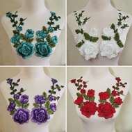 2Pcs/Set 3D Flower Embroidery Applique Patch