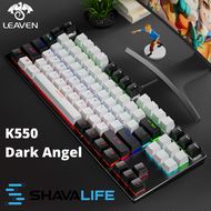 Leaven K550 Mechanical Gaming Keyboard Punk Retro Typewriter RGB TKL Keyboard for Laptop Macbook PC