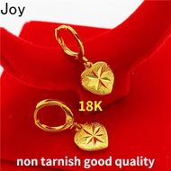 Philippines Ready Stock Pure 18K Gold Pawnable Heart Love Dangle Stud Earrings for Women Jewellery Birthday Gift Saudi Gold Legit Lady Earrings Real Original Saudi Gold on Sale