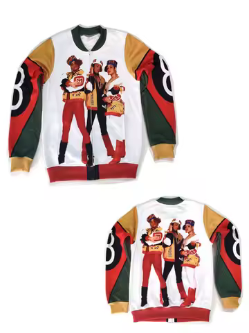 Family Matching clothes Salt-n-Pepa-8-Ball Sublimation printing full sleeved fashion Mum Dad Kid Zip