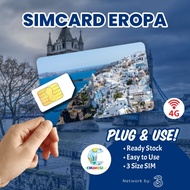 Simcard Eropa 4G Sim Card Europe Schengen Provider Three 3 Uk New