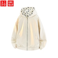 UNIQLO Waterproof Jacket Men's Hooded Jacket Breathable Loose Zipper Cardigan Jacket