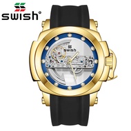 SWISH Mens Watch Automatic Mechanical Tourbillon Luxury Movement Skeleton Men Wirstwatch Waterproof 