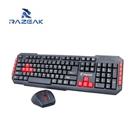 RAZEAK KW-529 ชุดเมาส์เกมมิ่ง + คีย์บอร์ดเกมมิ่งไร้สาย Wireless Keyboard + Mouse Gaming Combo