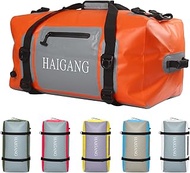 Waterproof Duffel Bag- Perfect for Any Kind of Travel, Lightweight (Orange gray, 70L)